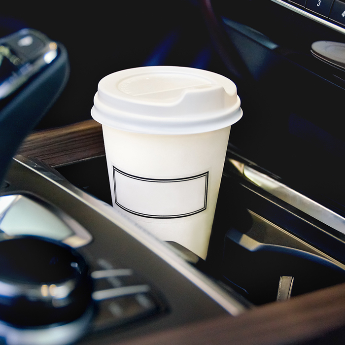 coffee cup in car holder